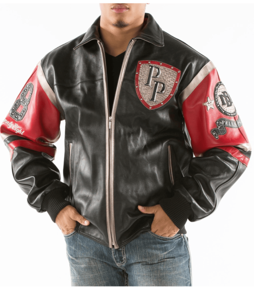 Pelle Pelle Encrusted Varsity Leather Jacket