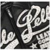 Pelle Pelle Encrusted Plush Black Varsity Real Leather Jacket for Men