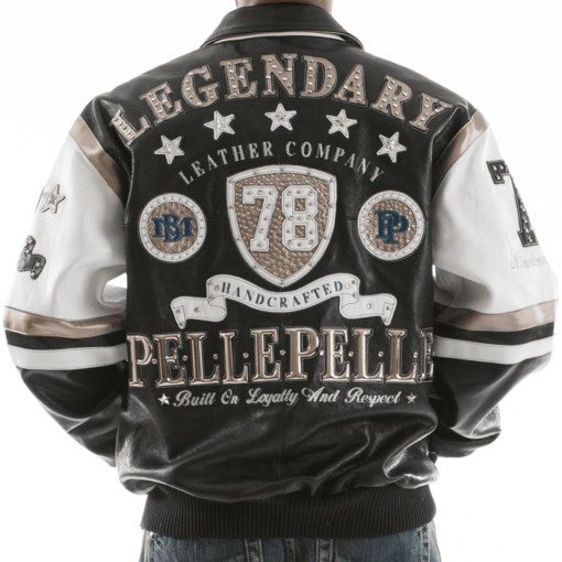 Pelle Pelle Encrusted Varsity Navy Plush Jacket