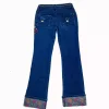 Pelle Pelle Girls Embroidered Cuffed Dark Blue Denim Jeans