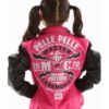 Pelle Pelle Girls Pink MC Wool Varsity Jacket