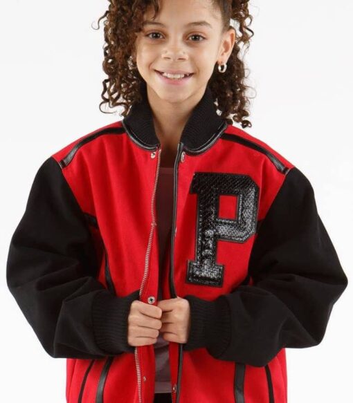 Pelle Pelle Girls Red and Black Jacket Front