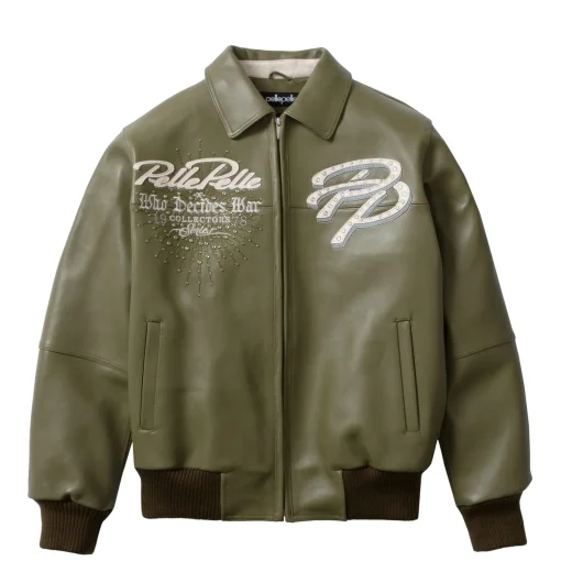 Pelle Pelle Greatest Of All Time Marc Buchanan 1978 Olive Green Leather Jacket