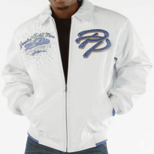 Pelle Pelle Greatest Of All Time White Leather Jacket