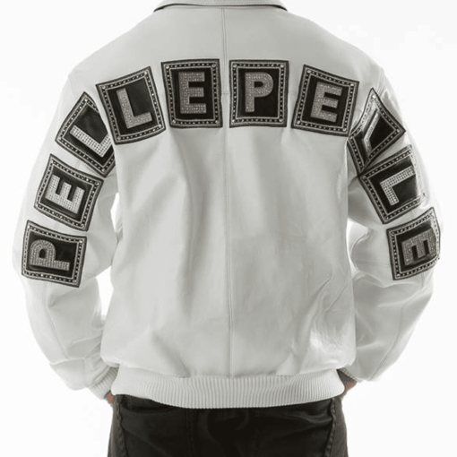 Pelle Pelle Jeweled White Leather Jacket