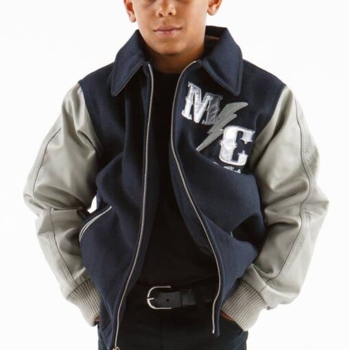 Pelle Pelle Kids 1978 Navy and Grey MC Jacket Front