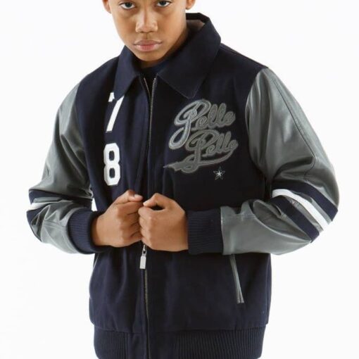 Pelle Pelle Kids 78 Navy and Grey Jacket