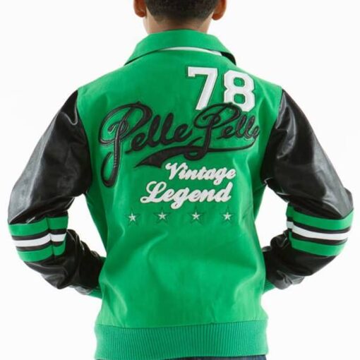 Pelle Pelle Kids 78 Vintage Legend Green and Black Jacket Back