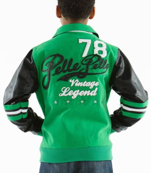 Pelle Pelle Kids 78 Vintage Legend Green and Black Jacket Back