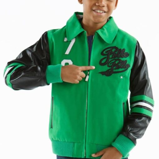 Pelle Pelle Kids 78 Vintage Legend Green and Black Jacket Front