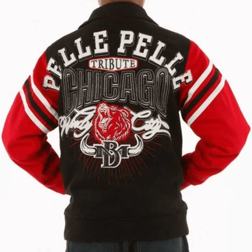 Pelle Pelle Kids Black & Red Tribute Chicago Jacket