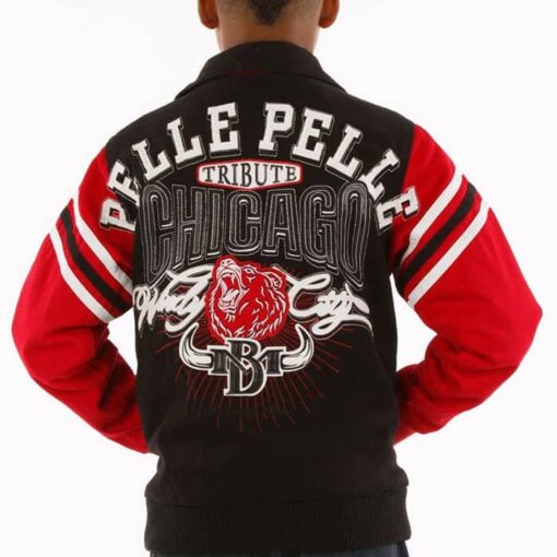 Alternative view of Pelle Pelle Kids Chicago Black and Red Jacket