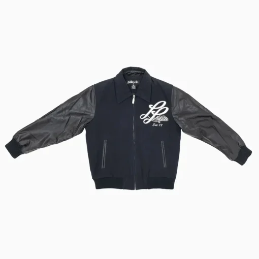 Pelle Pelle Kid's Notorious MB Blue Wool Jacket with Leather Sleeves