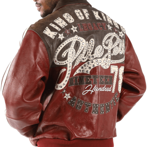 Pelle Pelle King Of Kings Maroon And Brown Leather Jacket