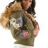 Pelle Pelle Ladies American Bombshell Olive Fur Hood Jacket