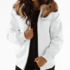 Pelle Pelle Ladies Basic Fur Hood White Jacket