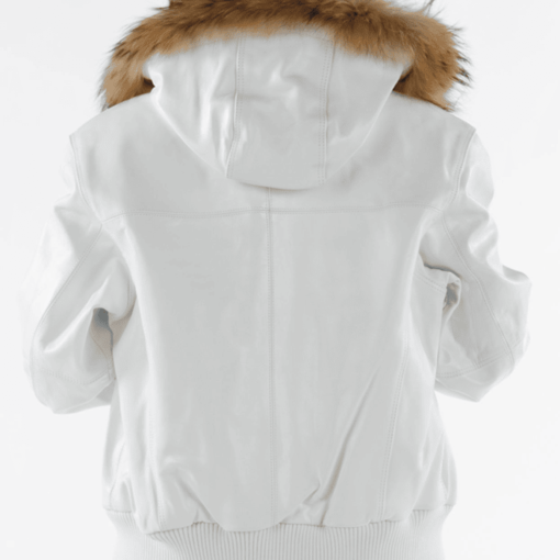 Pelle Pelle Ladies Basic Fur Hood White Leather Jacket