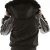 Pelle Pelle Ladies Eagle Black Coat With Fur Hood