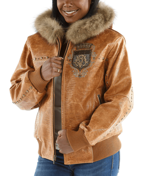 Pelle Pelle Ladies Mb Emblem Brown Leather Jacket
