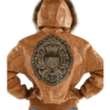 Pelle Pelle Ladies Mb Emblem Fur Hood Brown Leather Jacket