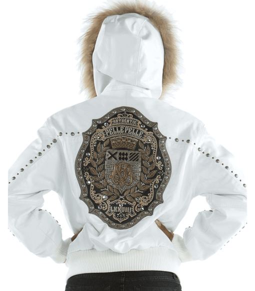 Pelle Pelle Ladies Mb Emblem Fur Hood Jacket