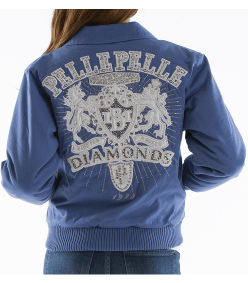 Pelle Pelle Ladies Platinum & Diamonds Cornflower Wool Jacket