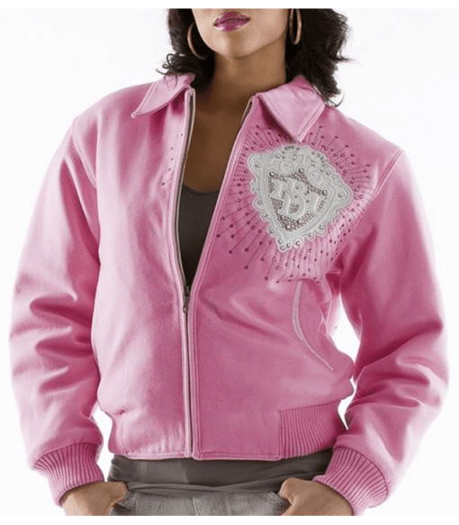 Pelle Pelle Ladies Platinum & Diamonds Pink Jacket