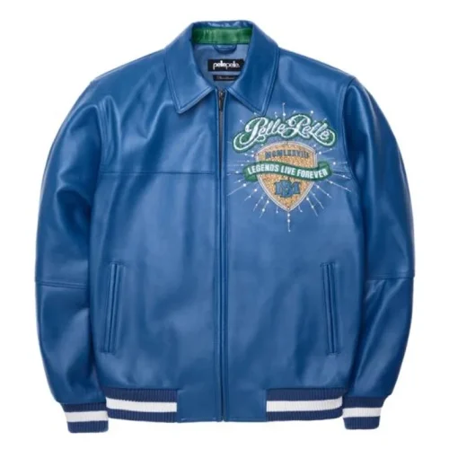 Pelle Pelle Legends Live Forever Marc Buchanan 1978 Blue Leather Jacket