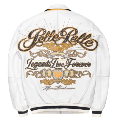 Pelle Pelle Legends Live Forever Marc Buchanan 1978 White Real Leather Jacket