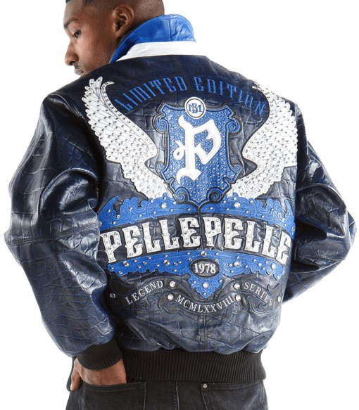 Pelle Pelle Men’s Limited Edition Blue Leather Jacket