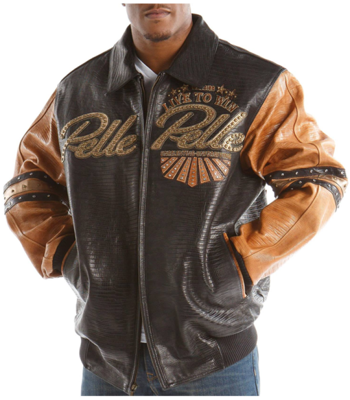 Pelle Pelle Men’s Live To Win Brown Leather Jacket