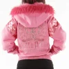 Pelle Pelle Live Like a Queen Women’s Pink Fur Hooded Wool Jacket