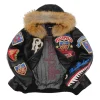 Pelle Pelle MB American Bruiser Black Fur Hood Men’s Leather Jacket