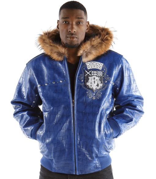 Pelle Pelle MB Emblem Blue Leather Jacket