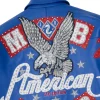 Pelle Pelle MB Men's American Bruiser Plush Blue Top Grain Leather Jacket