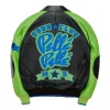 Pelle Pelle MB Soda Club Plush Black and Bright Green Leather Jacket