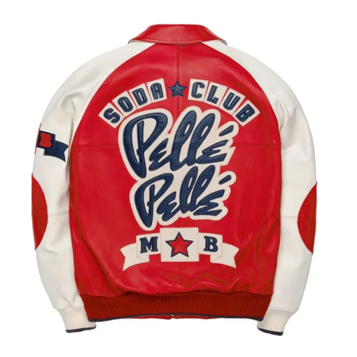 Pelle Pelle MB Soda Club Plush Red and Cream Leather Jacket