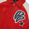Pelle Pelle MB Soda Club Plush Red and White Full Grain Leather Jacket