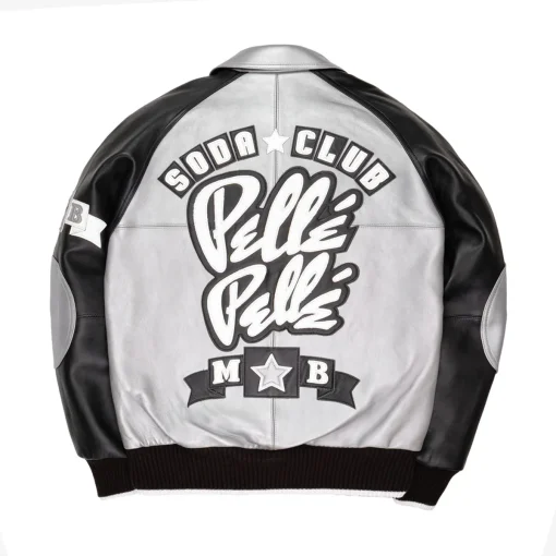 Pelle Pelle MB Soda Club Plush Silver Metallic Leather Jacket