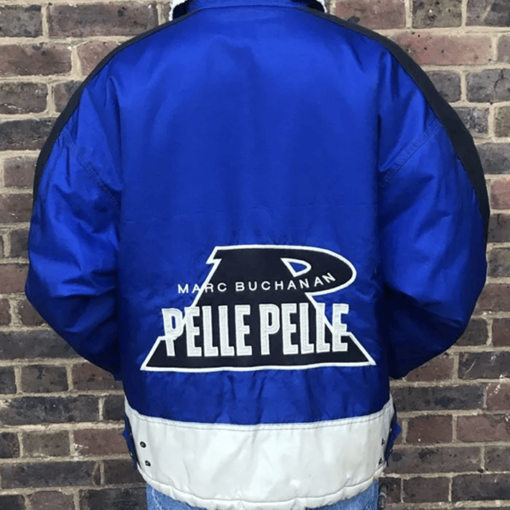 Pelle Pelle Marc Buchanan Big Logo Blue Metallic Jacket