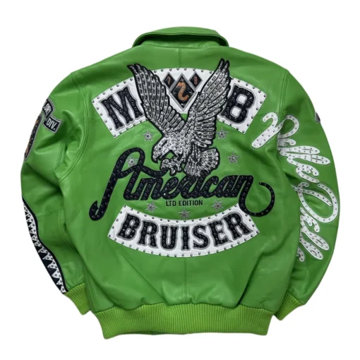 Pelle Pelle Marc Buchanan American Bruiser Green Leather Jacket