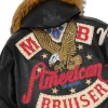 Pelle Pelle Marc Buchanan American Bruiser Men’s Black Fur Hooded High Quality Leather Jacket