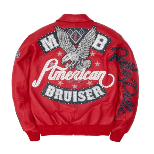 Pelle Pelle Marc Buchanan American Bruiser Men’s Red Full Grain Leather Jacket