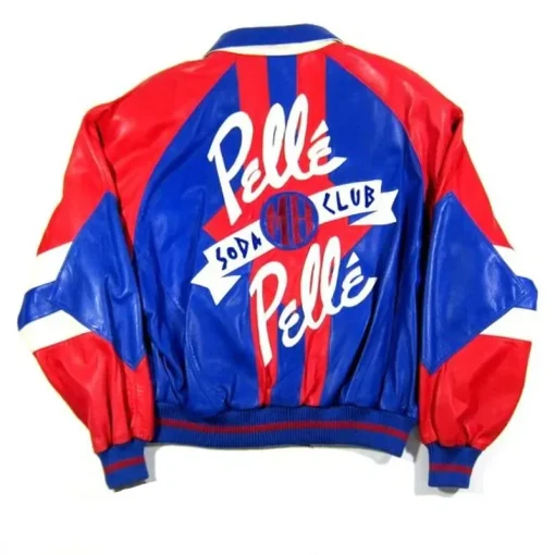 Pelle Pelle Marc Buchanan Soda Club 90s Red and Blue Genuine Jacket