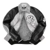 Pelle Pelle Marc Buchanan Soda Club Plush Silver Metallic and Black Leather Jacket