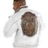 Pelle Pelle Men’s Mb Emblem White Leather Jacket