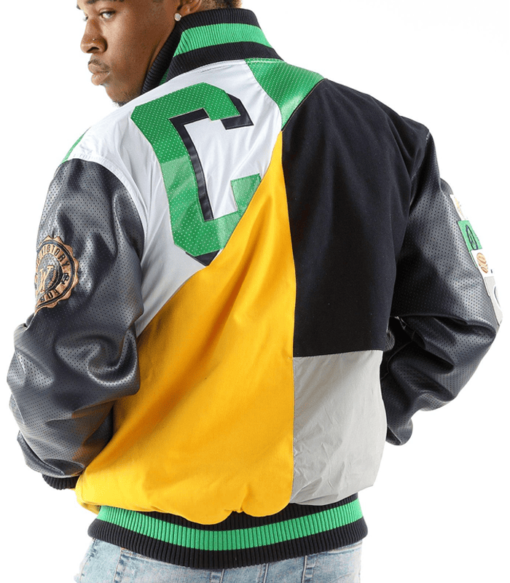 Pelle Pelle Men’s Black And Green Slam Dunk Leather Jacket