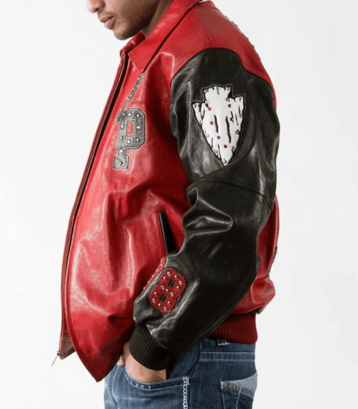 Pelle Pelle Men’s Chief Keef Indian Renegades Fire Red Leather Jacket
