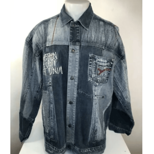 Pelle Pelle Mens Heavy Denim Embroidered 1978 Jacket