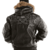 Pelle Pelle Mens Fur Hood Black Leather Jacket